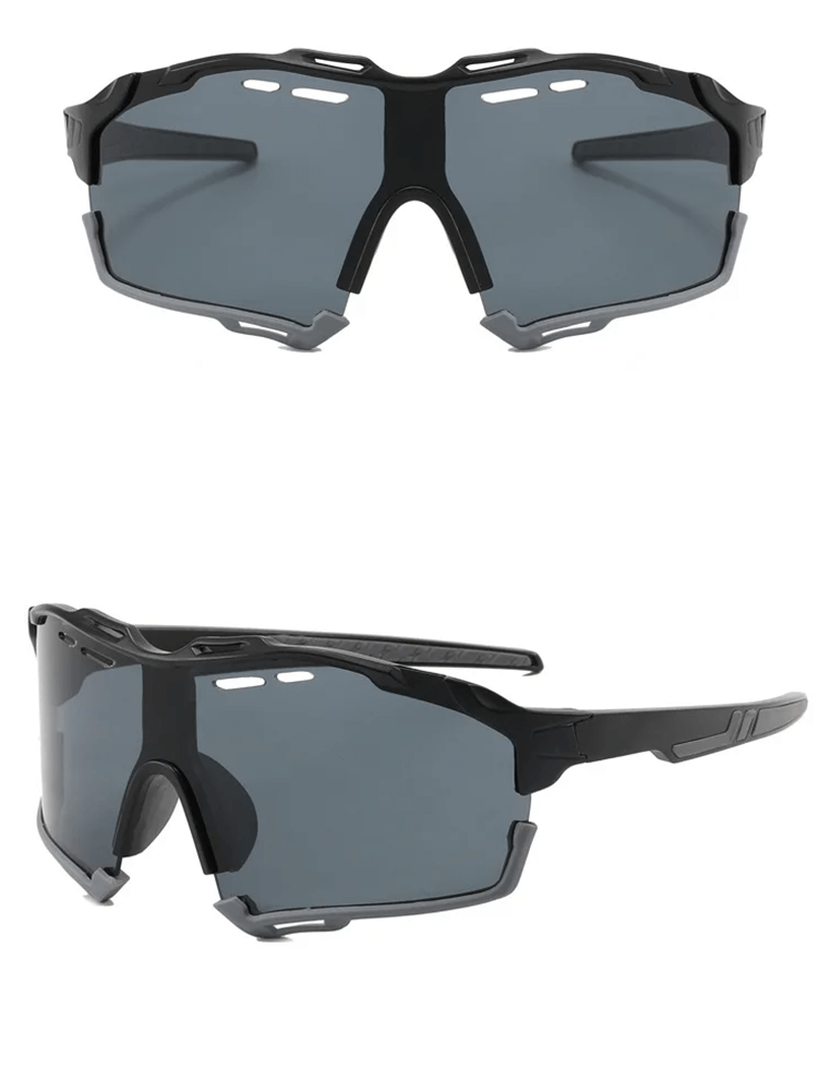 Polycarbonate Half Rim Cycling Sunglasses SF2217 with multi-color frame for road biking, featuring CE-certified durable lenses.